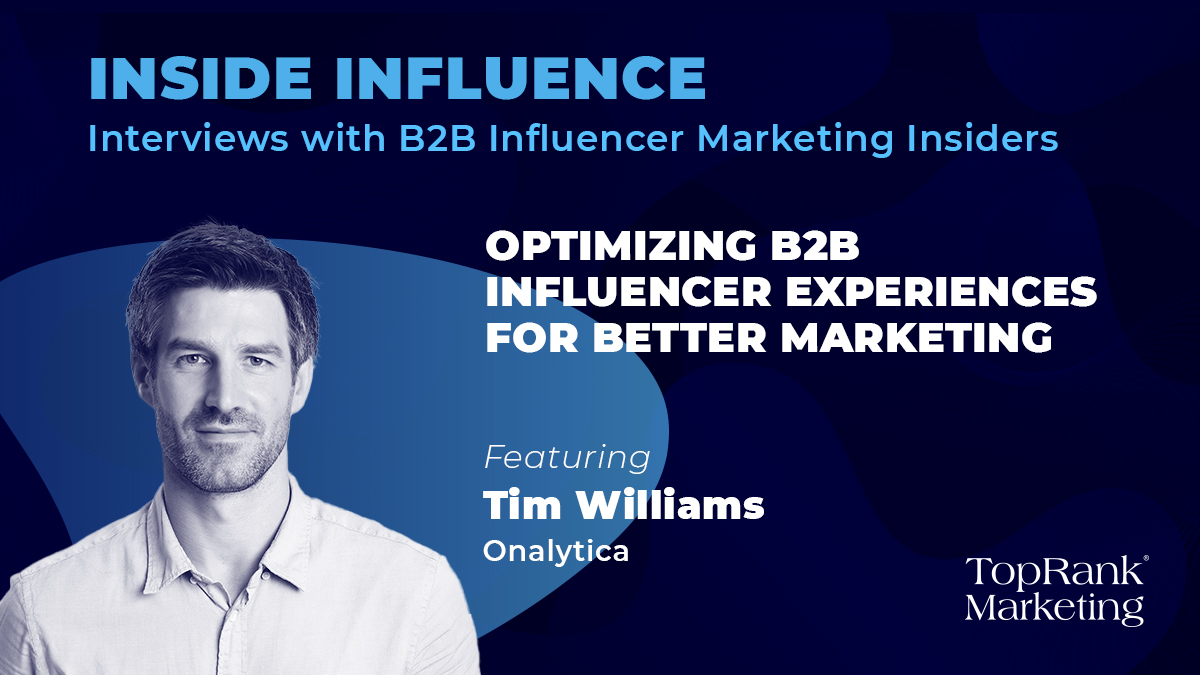 leeodden's tweet photo. Influencer Marketing for B2B is on the fast track for 2021 but how can marketers optimize influencer experiences for better B2B marketing? Find out in episode 13 of #InsideInfluence w/ @WilliamsTim CEO of @Onalytica https://t.co/8Ij6T9ybed via @toprank https://t.co/B1iJ4AhlPq