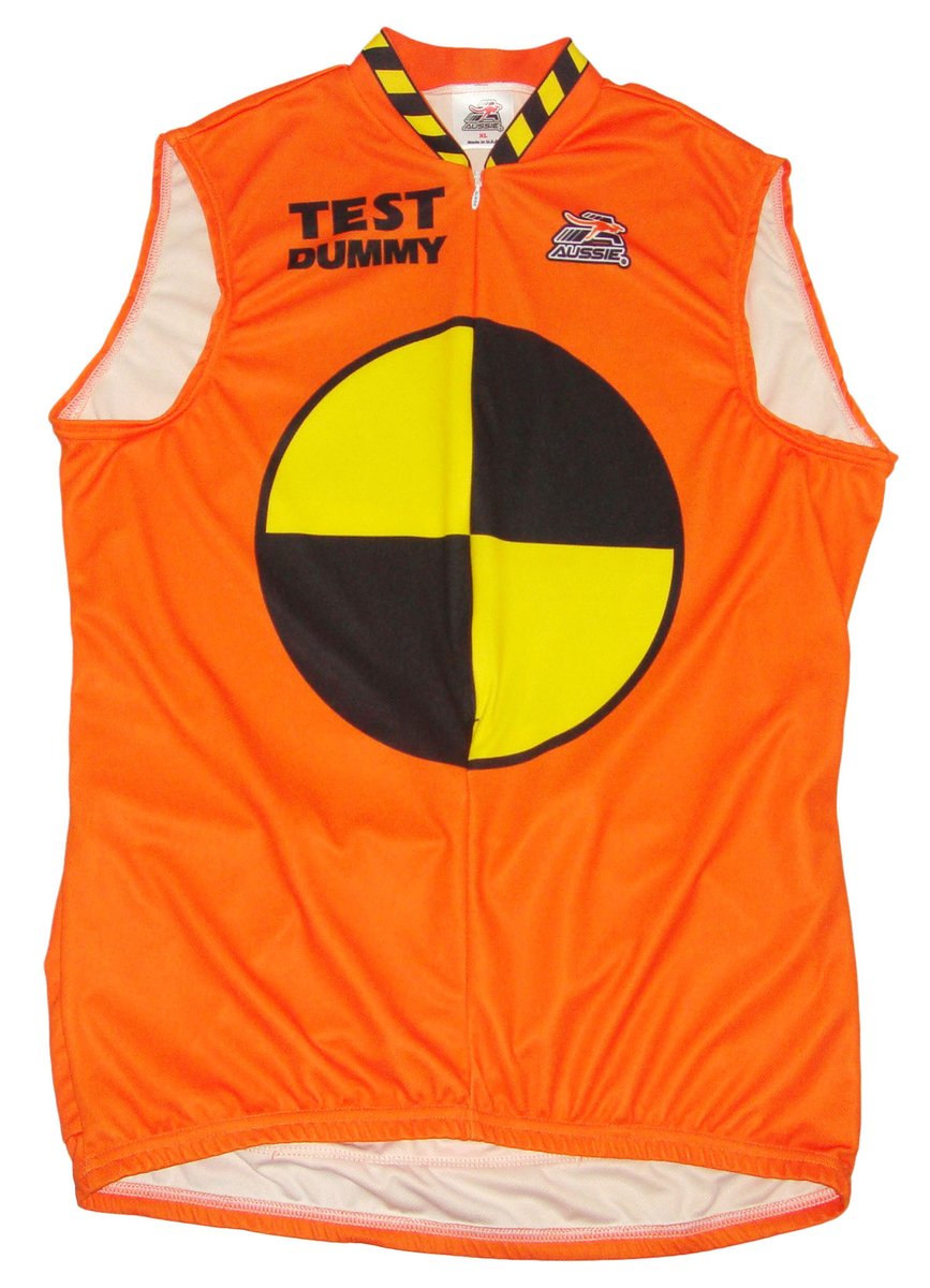 love2pedal's tweet image. Yes, I know it is wintertime, but this Crash Test Dummy sleeveless jersey is such a good deal, I had to post it-just $24.95. Here is the link:
love2pedal.com/closeout-items…