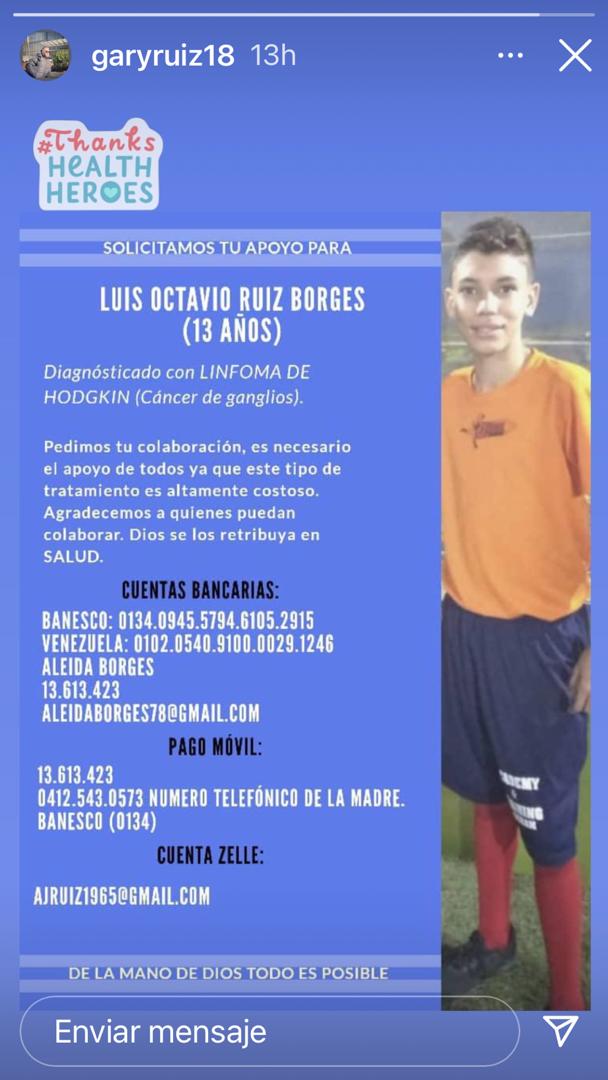 Hola. Luis Octavio es un muchacho de 13 años que sueña con ser pelotero. Y hay dos formas de ayudarlo:

1. Con una donación
2. Solo dándole retweet a este mensaje

Recuerda que, aunque no nos conozcamos, al final nosotros mismos somos la única ayuda que tenemos.
