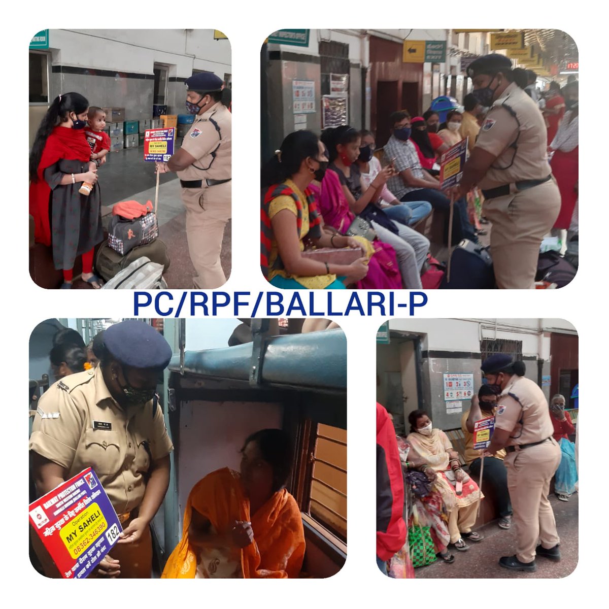 InspectorBAY's tweet photo. On 28.12.2020, meri saheli team of BAY post conducted awareness in https://t.co/piaHeTJswv.07226, sensitize passenger about security helpline 182 and also awared about preventive measure to be taken in this pandemic situation of COVID-19.
@DSC_RPF_SWR_UBL @RPF_INDIA @drmubl https://t.co/lce08HuESB