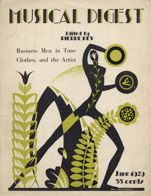 DesignReviewed's tweet image. Musical Digest, June 1929. Cover art by Mac Marshberger.