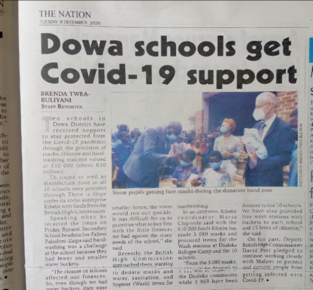 SegalFoundation's tweet photo. Schools in Dowa District have received masks, chlorine, and handwashing stations to protect against #COVID19,  thanks to our partner @tiHopeMalawi.
#SFFrockstars https://t.co/ZuHmdoPwll