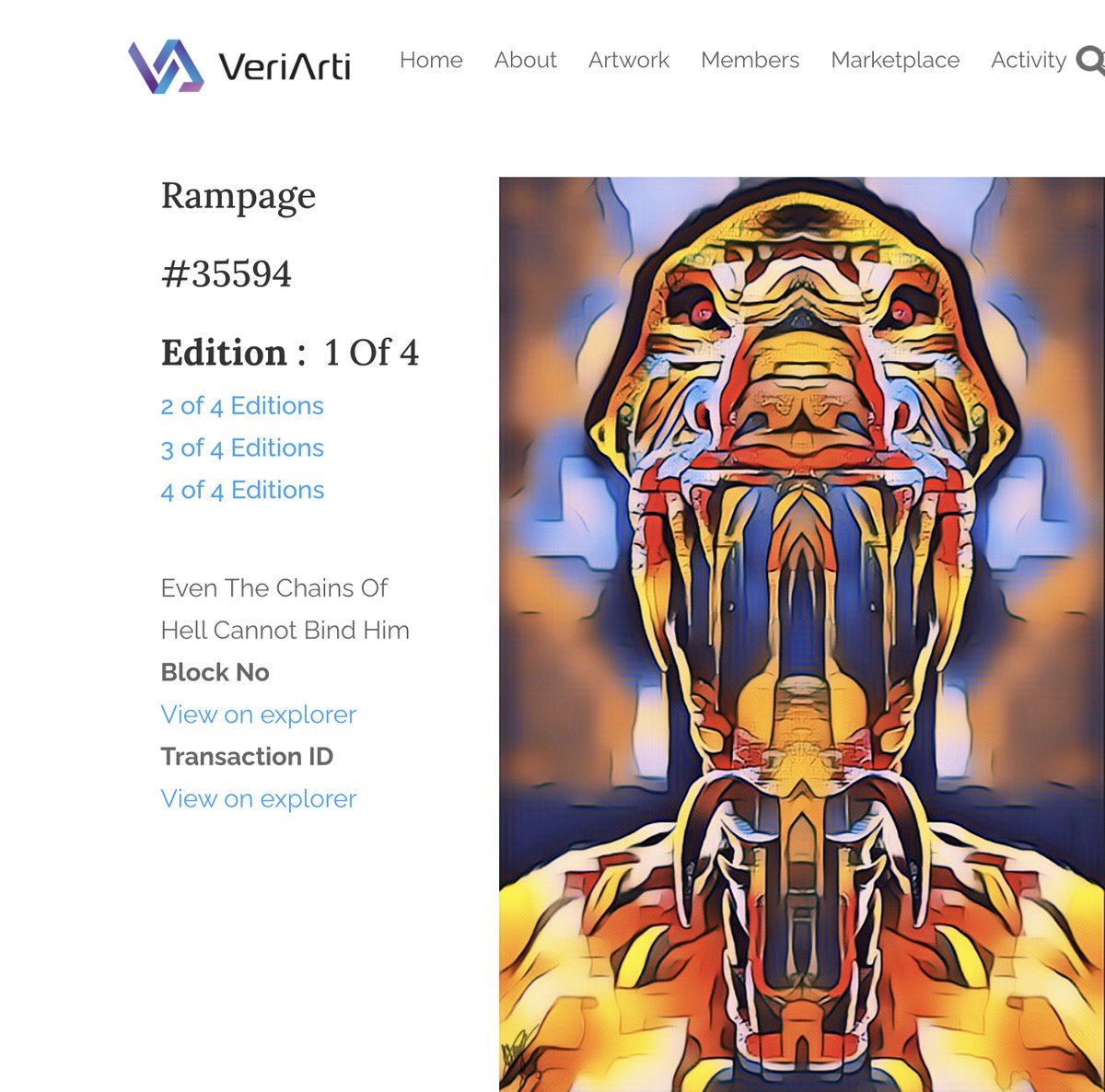 “Rampage”  #NFT Minted on veriarti.io   <a href="/VeriArtiProject/">Agora</a>
 
#NFTs  #art #ArtistOnTwitter #HorrorArt #nfts #VeFam #rarible —> #veriarti