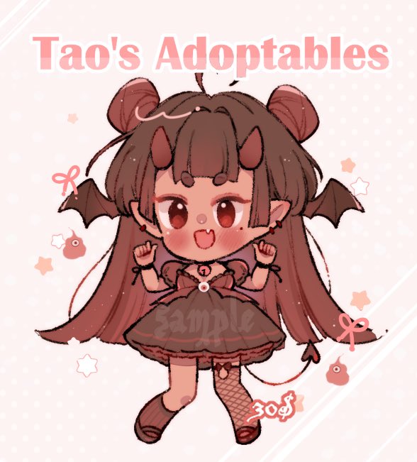 _Tao_000's tweet image. Devilicious baby Adoptable
 -OPEN-
Insta: tao.1311
#adoptables #chibiadopt #chibiadoptable #chibi #illustration