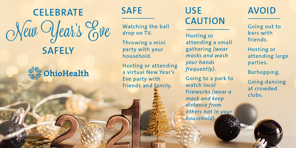 Ring in the #NewYear in the comfort of your own home with those who live there with you. Here are ways to celebrate safely, and times to use caution or try to avoid altogether. https://t.co/iUSPl0pvGu https://t.co/dlG39BmRPW