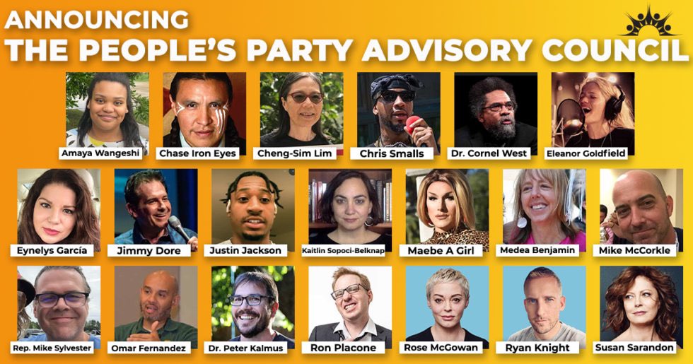 I’m so honored to fight alongside such amazing patriots & join them as part of the @PeoplesParty_US Advisory Council. Together we will end the corruption & bring a brighter future. Let’s get to work ✊ #PeoplesParty PeoplesParty.org