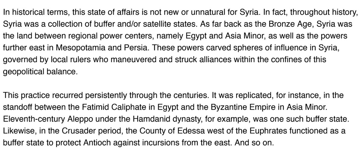 Calling Syria “the keystone” of the ME is to rehash complete, and totally stale, nonsense of the Peace Processors and their disastrous and destructive enterprise. It’s also to be clueless about the Middle East across the ages. Me in 2013:  https://twitter.com/AcrossTheBay/status/1343676099520294912