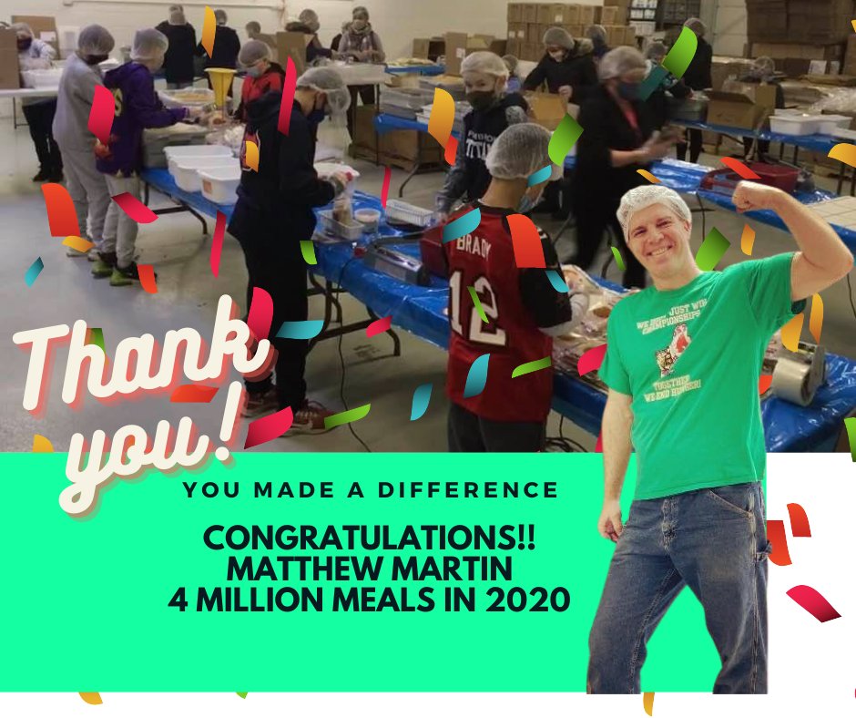 Outreachprgm's tweet photo. Join us in saying THANK YOU!  Matthew Martin, our New England Regional Manager, made a huge difference this year in the lives of others. He and his amazing team of volunteers packaged 4 MILLION meals for the food insecure in New England!  Way to GO Matthew!! https://t.co/mp6E6CbRk5