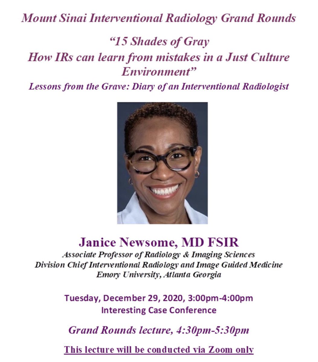 We can’t wait for tomorrow!!! So excited and honored to welcome <a href="/angiowoman/">Janice Newsome MD FSIR</a> for grand rounds tomorrow! <a href="/womenirads/">WomeninIR</a> #IRad