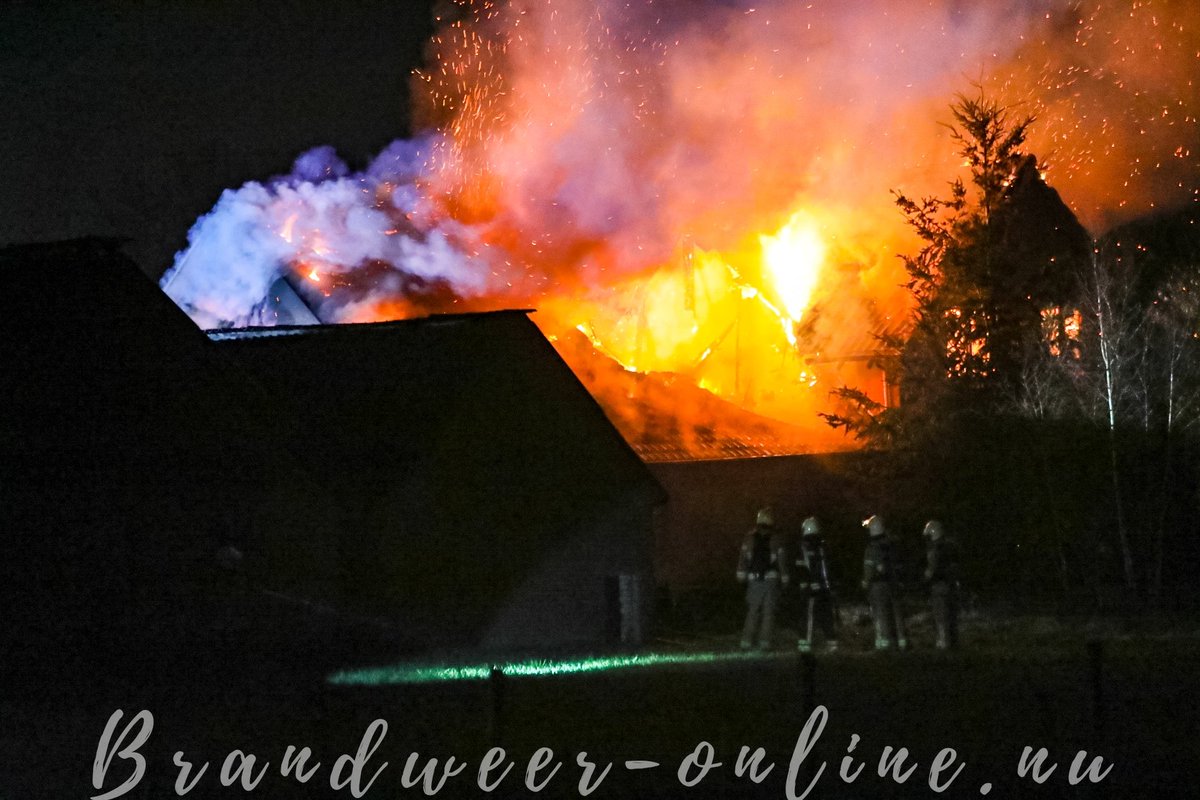 Melding brandweer Staverhul Uddel inzake middelbrand