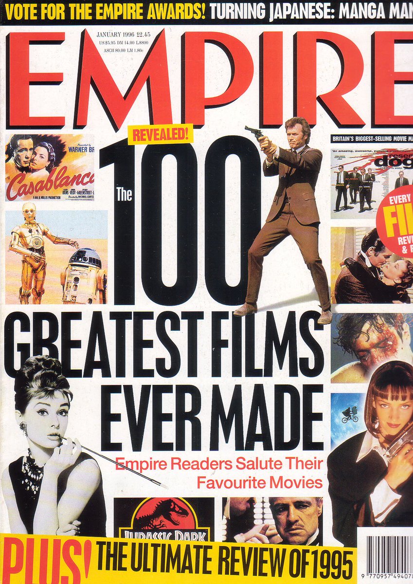 In December 1995, Empire Magazine published their list of the 100 Greatest Films Ever Made.At the time I thought it was pretty much spot on. I'm not sure I'd feel the same now. So, movie by movie, I'm going to be taking another look at that list...