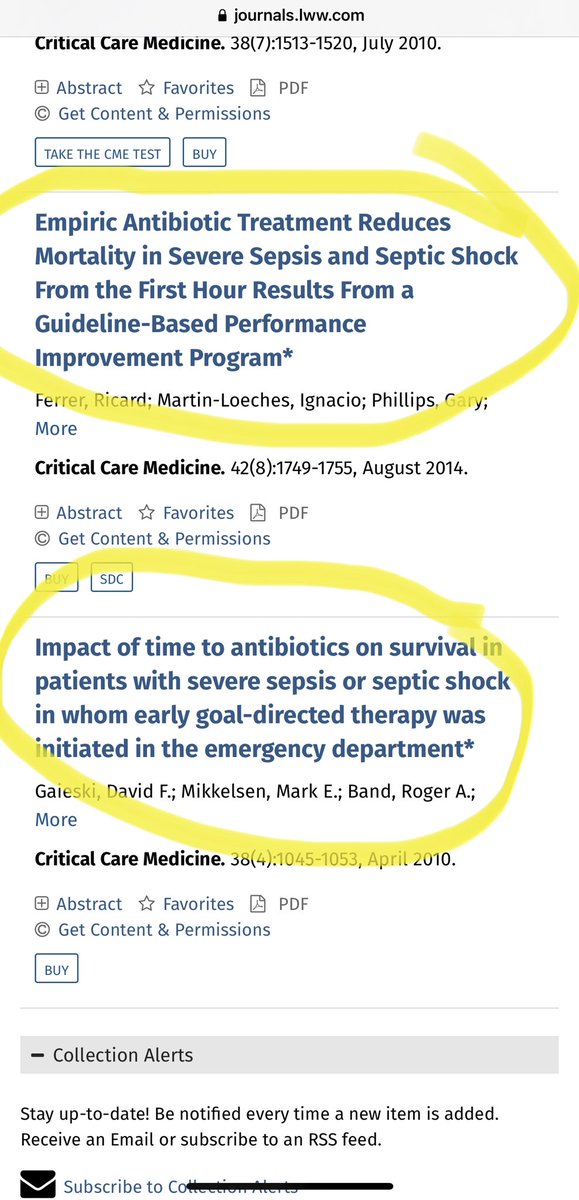 and finally at the bottom of the list we have studies promoting the zombified delusion that giving antibiotics within an hour will reduce mortality. c’mon folks, seriously - correlation ain’t causation.  https://emcrit.org/pulmcrit/the-fallacy-of-time-to-intervention-studies/