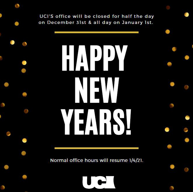 HAPPY NEW YEARS! We wish you a healthy and prosperous New Year.