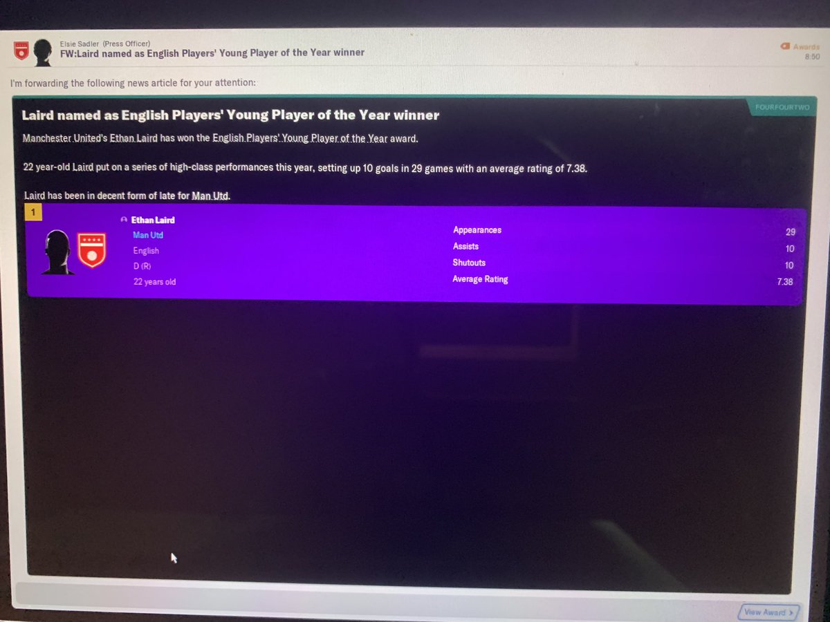 deyoungpablo's tweet photo. @ManUtd should please take a look @EthanLaird. He’s a good guy 😁. @FootballManager @premierleague @FDLM30 @ChampionsLeague @EuropaLeague https://t.co/5budOls7Dr