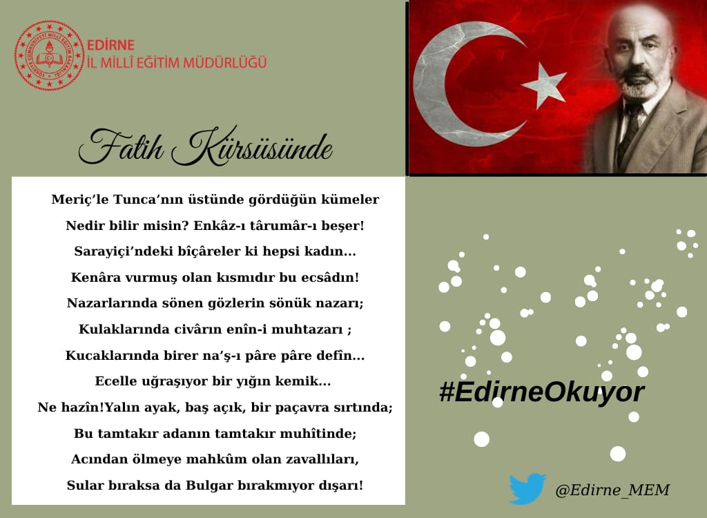 #edirneokuyor
<a href="/tcmeb/">Millî Eğitim Bakanlığı</a> 
<a href="/edirne_valiligi/">Edirne Valiliği</a> 
<a href="/Dr_Onderarpaci/">Dr. Önder ARPACI</a>