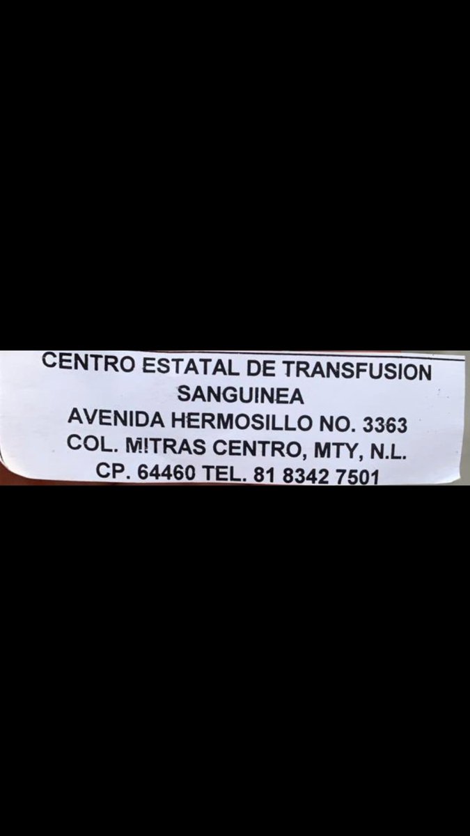 NuevoLeonisimo's tweet photo. Por favor si alguien está en situación de donar plasma.

El buen Gerardo Rocha necesita de su apoyo.

Al parecer la donación se haría en la dirección de la segunda imagen.

Gracias. https://t.co/bSbp13iR1U