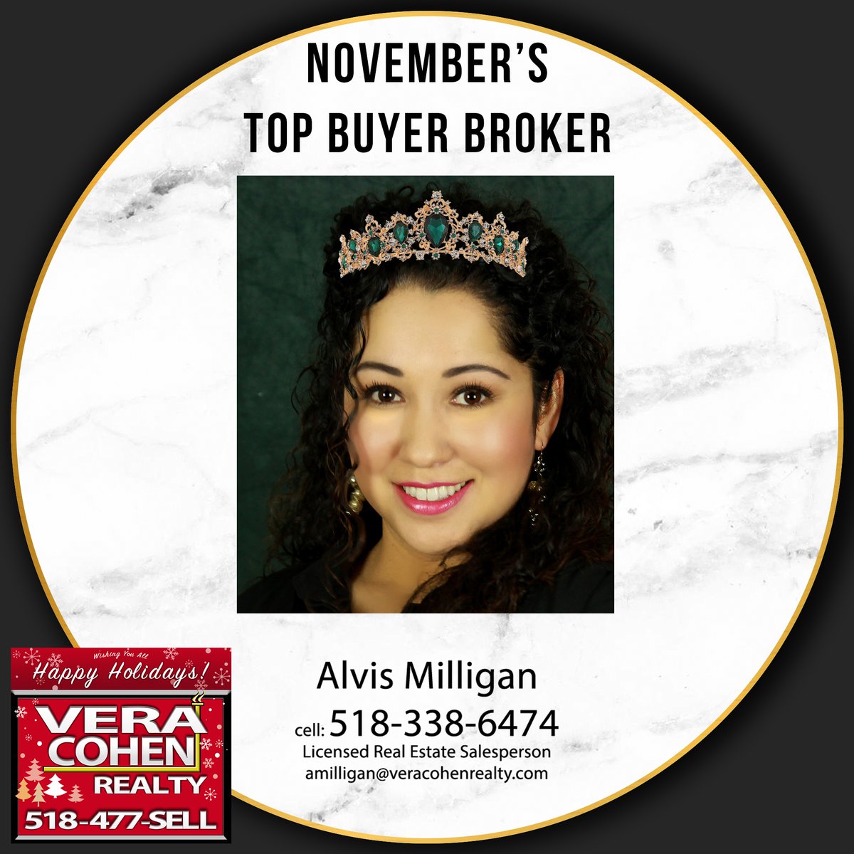 VeraCohenRealty's tweet photo. Congratulations to Alvis!! She had a fantastic month of November! If you're looking for dedication, area expertise and outstanding results, call our Alvis! #veracohenrealty #realestate #realtors #topproducers https://t.co/IeiOhqIa3W