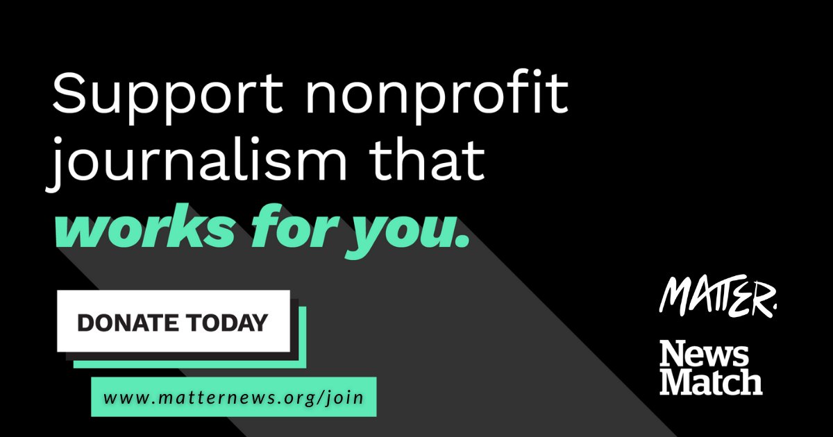Without your support, we wouldn’t be able to tell the stories that make a lasting impact &amp; real change in our community.

We are only $5,126 away from meeting our goal of $15K for local nonprofit news!

Donate today &amp; help keep us going strong: matternews.org/donate

#NewsMatch