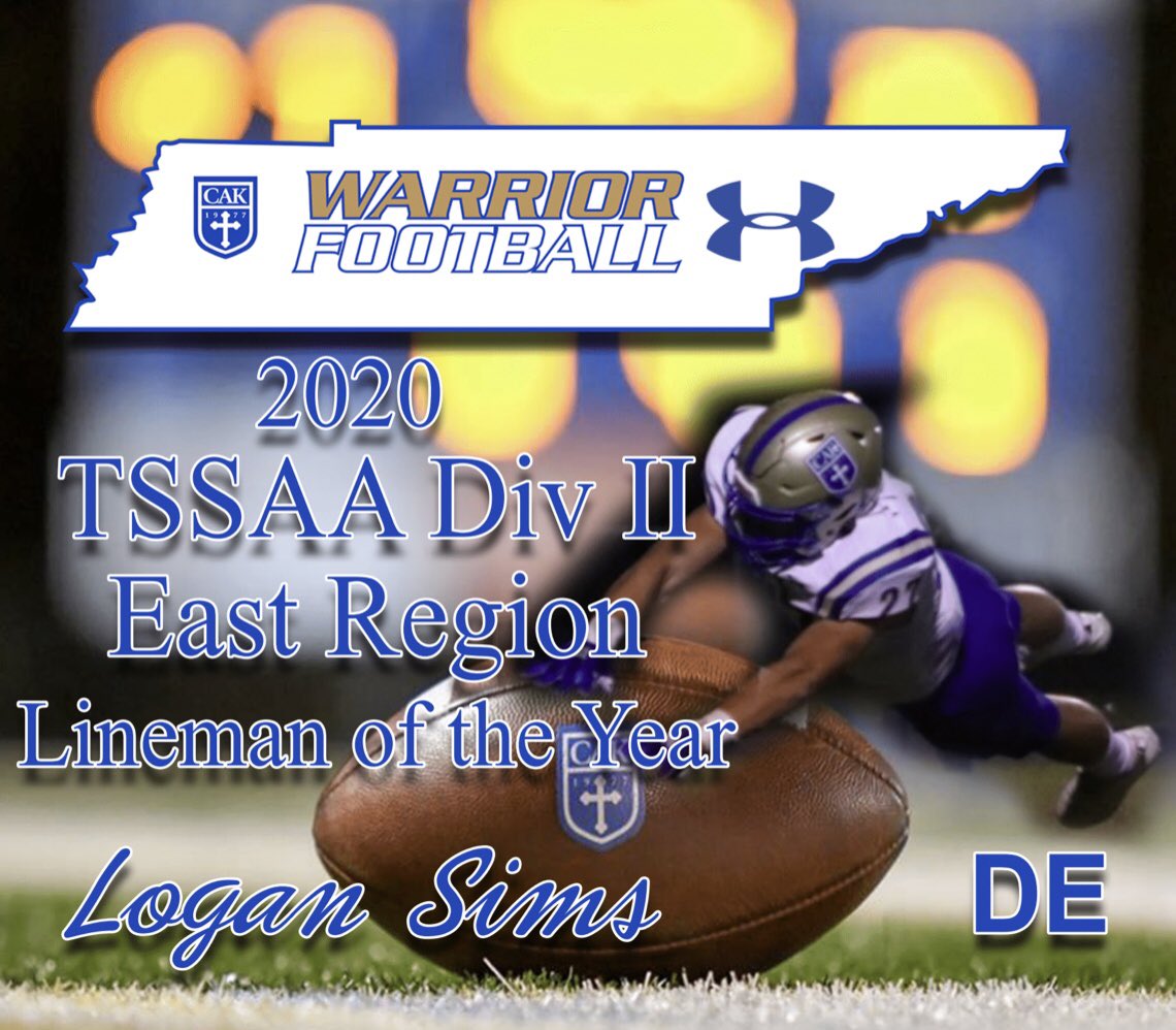HVAcoachmoe's tweet photo. Help me congratulate our Defensive End @loganrsims Logan Sims - East Region Defensive Lineman of the Year #WellDeserved https://t.co/KzV32DF1yK