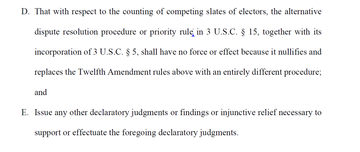 They want to claim that the statute is invalid because it "nullifies and replaces" 12th Amendment rules which, as we've just seen, appear to primarily exist in the delusions of the plaintiffs.