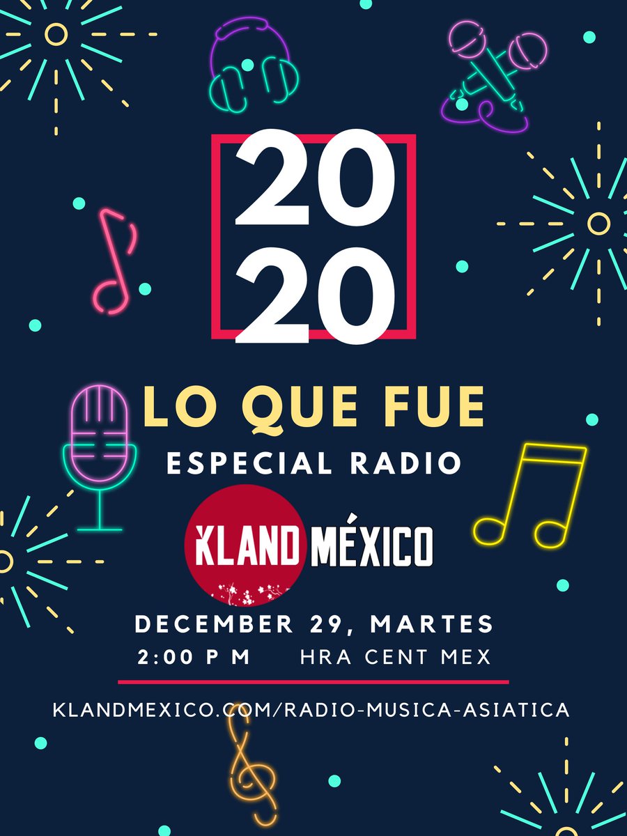 KlandMexico's tweet photo. #KlandRadio #Especial #loquefue2020
No te pierdas el programa especial de fin de año "Lo que fue 2020" con Yusu. Donde recordaremos lo que nos dio este año en el mundo del entretenimiento Asiático.
Te Esperamos!! Martes 29 Dic a partir de las 14:00 hrs.
https://t.co/zczOJGBqVp https://t.co/fzWF57Ylbg