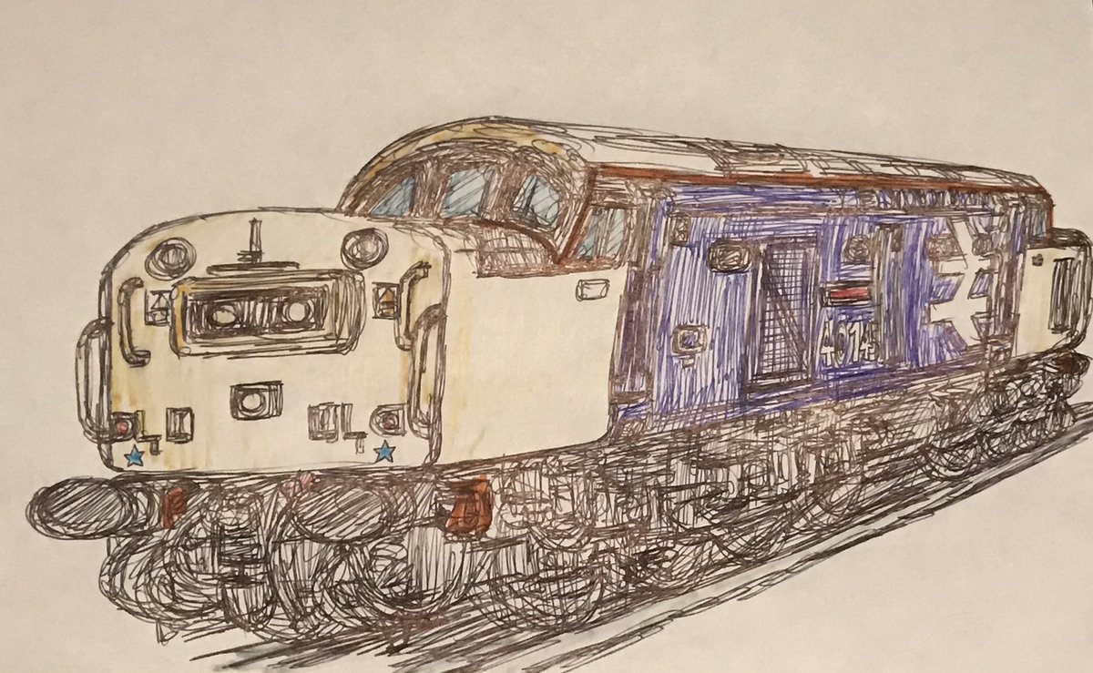 1961-British Rail Class 40 1-Co-Co-1 40145 “East Lancashire Railway”
#britishrail 
#class40
#40145 
#eastlancashirerailway
#diesellocomotive
#drawing