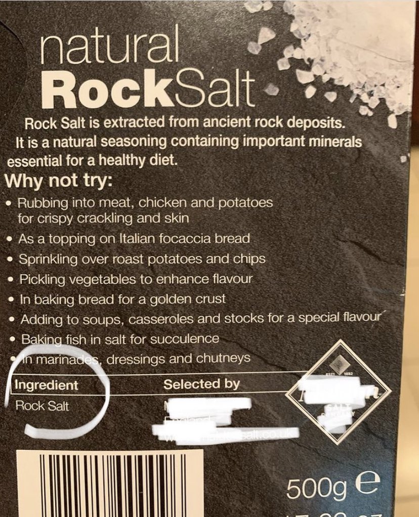 Table salt is highly processed and includes additives to keep it from lumping together. Go for natural rock salts: sea salt or Himalayan salt. 16/n