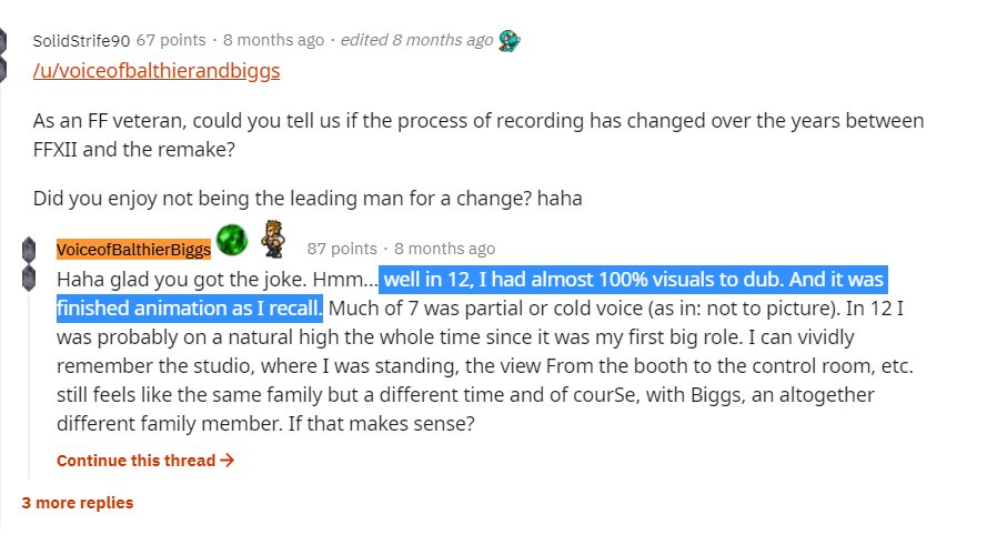 According to  @gideonemery, voice actor of Balthier, the cutscenes were already done before the dub, aiding with visual context. This led to a very natural and well translated English Dub. It's quite possibly the best English dub for any JRPG, ever.