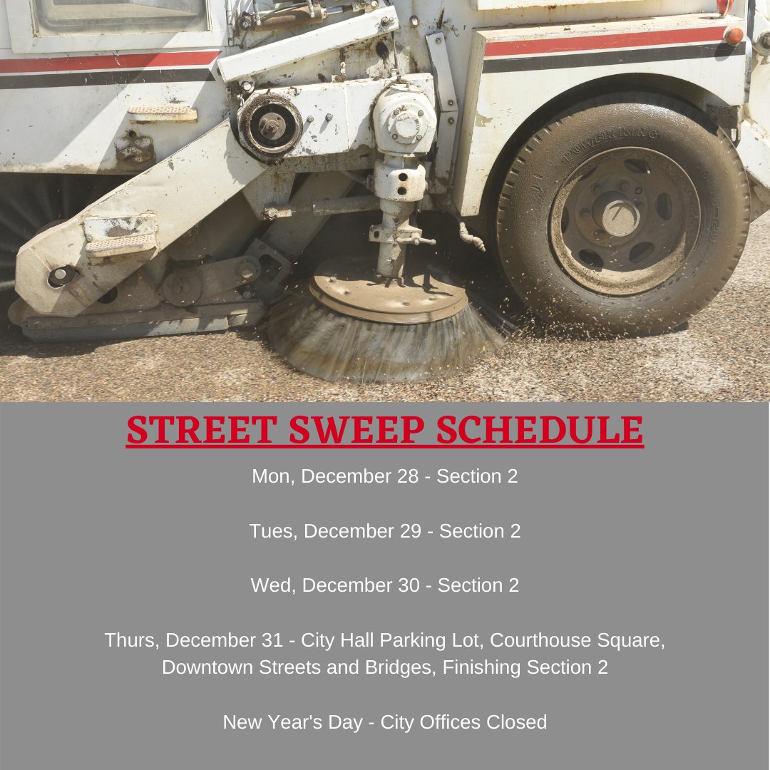 City of Opelika, AL on Twitter "Street Sweeper Schedule https//t.co