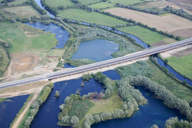 Viaducts – usually very long or tall multi-span bridges. When does a bridge become a viaduct? There’s no official definition for highways (AFAIK) so it’s generally a naming convention based on the length & height. Pic1 is new A14 viaduct over River Ouse, Pic 2 M1 J19 viaducts.