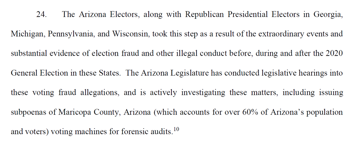 Guess what, fake Arizona Electors? You don't get to unilaterally decide that there was fraud and that the fraud you have unilaterally decided exists means you get to appoint yourselves to be in charge.Especially when your own state courts told you to get hosed.