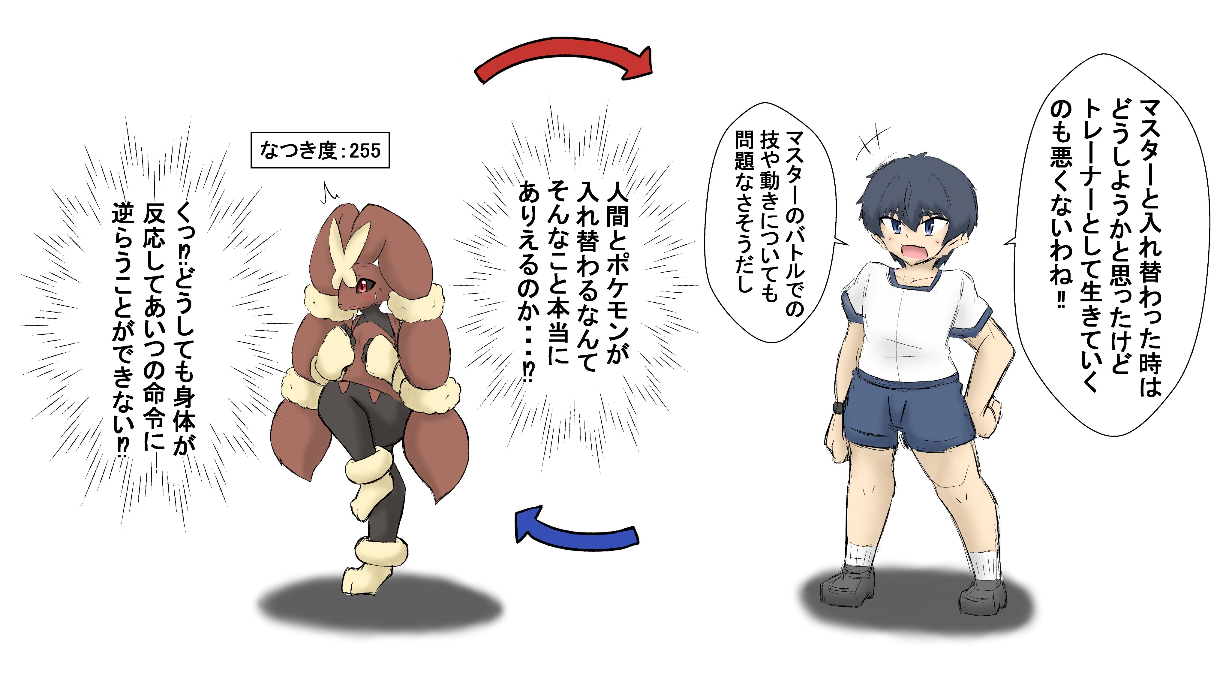 そら ごまどうふ 少年とミミロップが入れ替わってポケモンマスターを目指す話 W メガシンカしているのは メガミミロップをどうしても描きたかったので T Co 5kchktilkk Twitter
