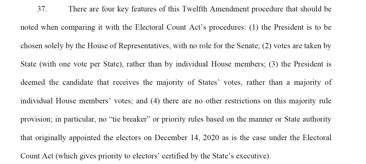 This is just plain damn dumb. The Electoral Count Act does not one thing that conflicts with the contingent election procedures; it's there to deal with the need to determine if there's a need to get to the contingent election procedures.