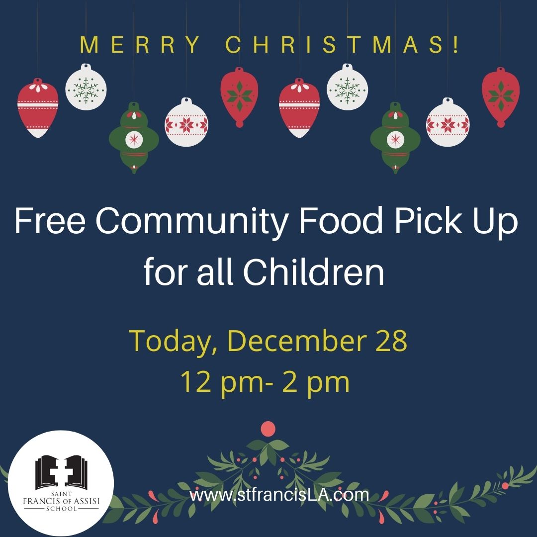 SFASchoolLA's tweet photo. Need Milk? Grain? Vegetables? Pick up free food for all children under 18 years old. Today, Monday, Dec. 28 from 12 pm to 2 pm. See you here! #SFAblessed #losangeles #echopark #silverlake #fighthunger #food #community #service #family https://t.co/eA59Yi4zbB