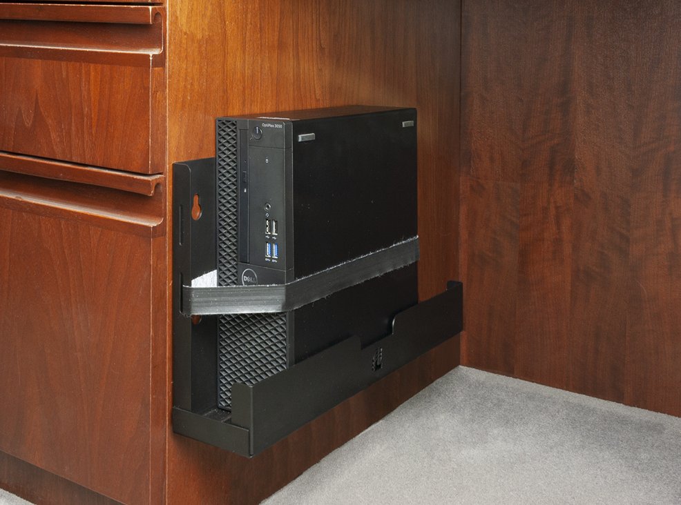 lowellmfg's tweet photo. New Space Saving Bracket mounts personal computers under desk. #CPUbracket https://t.co/oWADgKAQLg