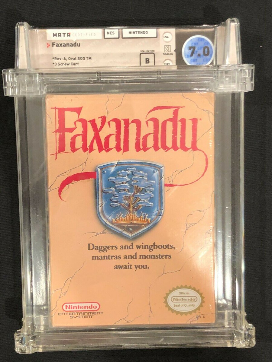 there are other less expensive options ebay, like this one that is a mere $900. but you'll notice that the WATA raiting is an entire 2.8 points lower so this is garbage. throw it in a dumpster. why even slab this Faxanadu
