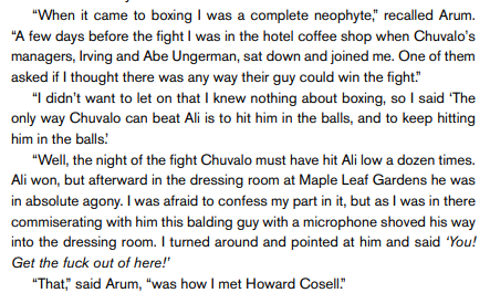 Re: Bob Arum having zero interest in or knowledge of boxing before discovering how profitable it could be.