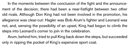 Re: Bob Arum's relationship with Don King.