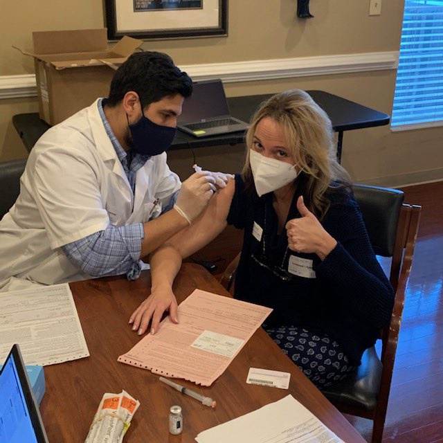 Vaccinations at some Triad long term care facilities started today. 

Camden Health and Rehabilitation in Greensboro shared these photos with me of CVS vaccinating staff and residents. <a href="/WFMY/">WFMY News 2</a>