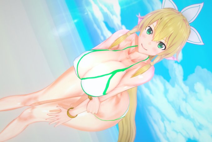 【R-18】リーファ 水着 201229  https://t.co/h2UUuauFIT 胸の形作り修行中。
顔もよりアニメの感じで··· #コイカツ 