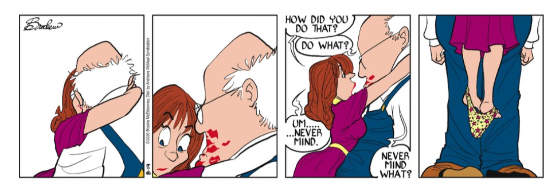 woman suspended in mid-air by penis