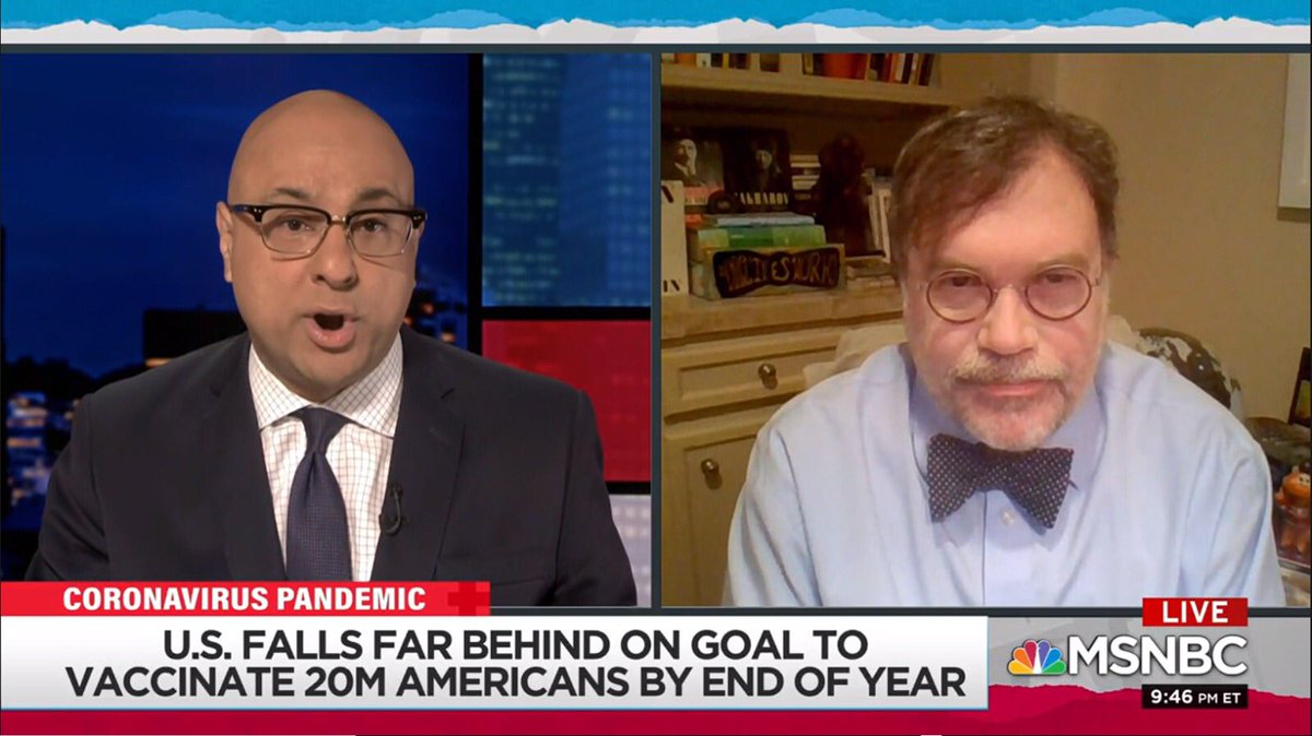 Many thanks ⁦ @AliVelshi⁩ ⁦ @VelshiMSNBC⁩ for hosting me: why we’ve not progressed further on vaccinating the nation, logistical complexities of mRNA vaccines, different approaches by state, soon a realization we don’t have strong health systems for adult vaccinations