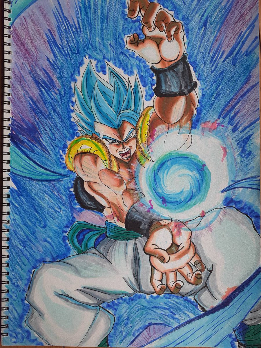辛味噌ラーメン かめはめ波ー ドラゴンボール ドラゴンボール超 イラスト イラスト好きと繋がりたい 絵描きさんと繋がりたい ドラゴンボールレジェンズ ドッカンバトル ゴジータ ゴジータブルー コピック コピックイラスト 色鉛筆 色鉛筆