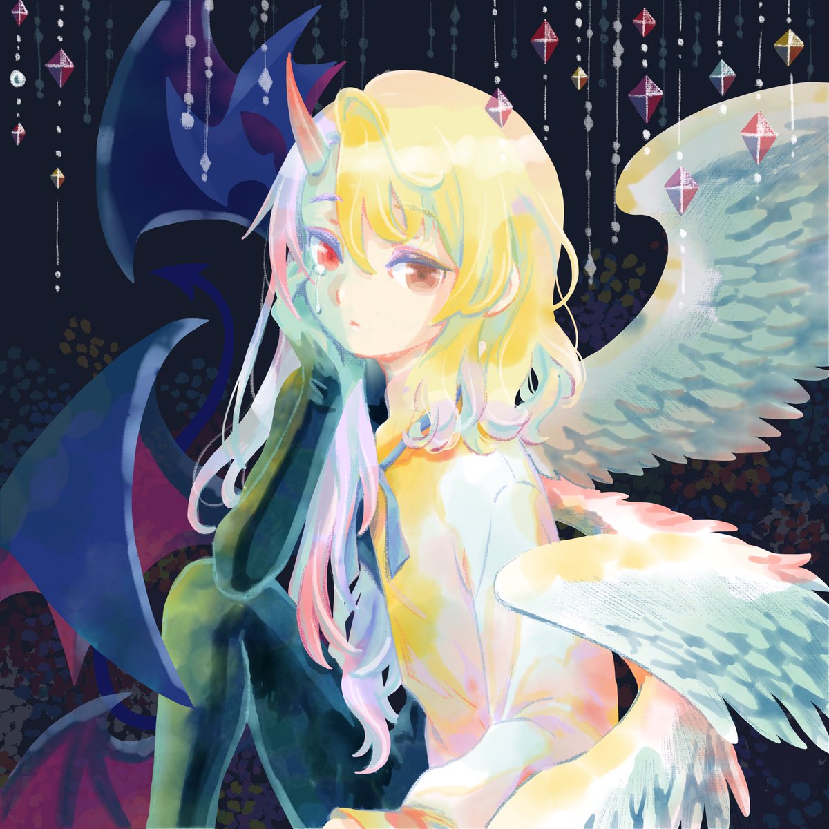 تويتر ヒロコ على تويتر 天使と悪魔のハーフ Adobefresco Artwork お絵描き T Co Fhdmll0qgc