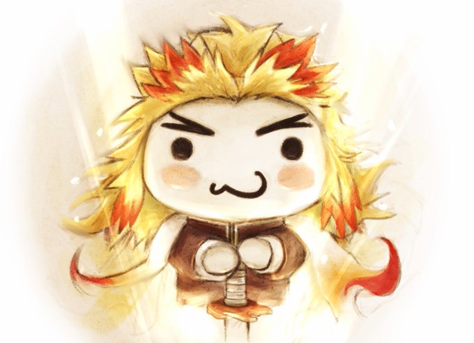 ヨシヒさんがTwitterに投稿した煉獄杏寿郎(鬼滅の刃)のイラスト。