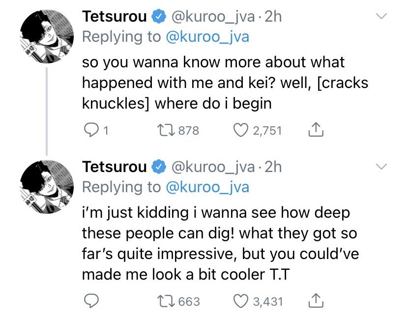 krtskdaily's tweet image. [visible sweating] w-we're sorry, Kuroo-san