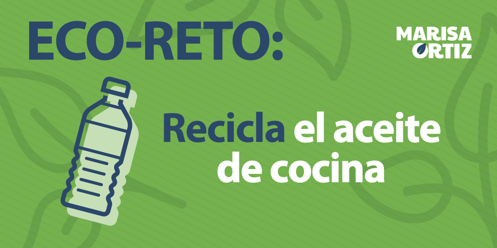 Este #EcoReto nos invita a reciclar aceite de cocina, ya que este puede llegar a contaminar hasta 40,000 litros de agua potable.