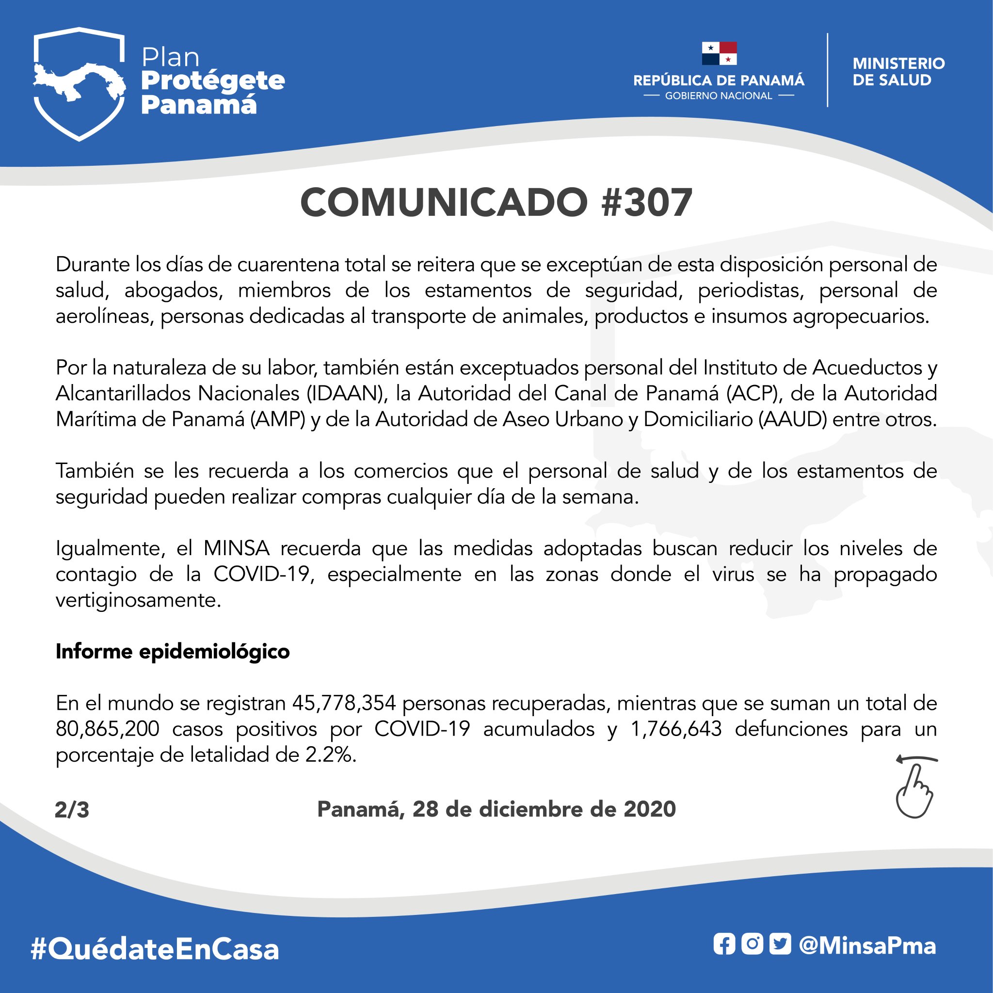 Ministerio De Salud De Panama On Twitter Comunicado N 307 Unpanamamejor Protegetepanama