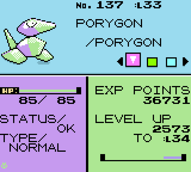 Shiny Porygon after 2,574 soft resets on FireRed #1!