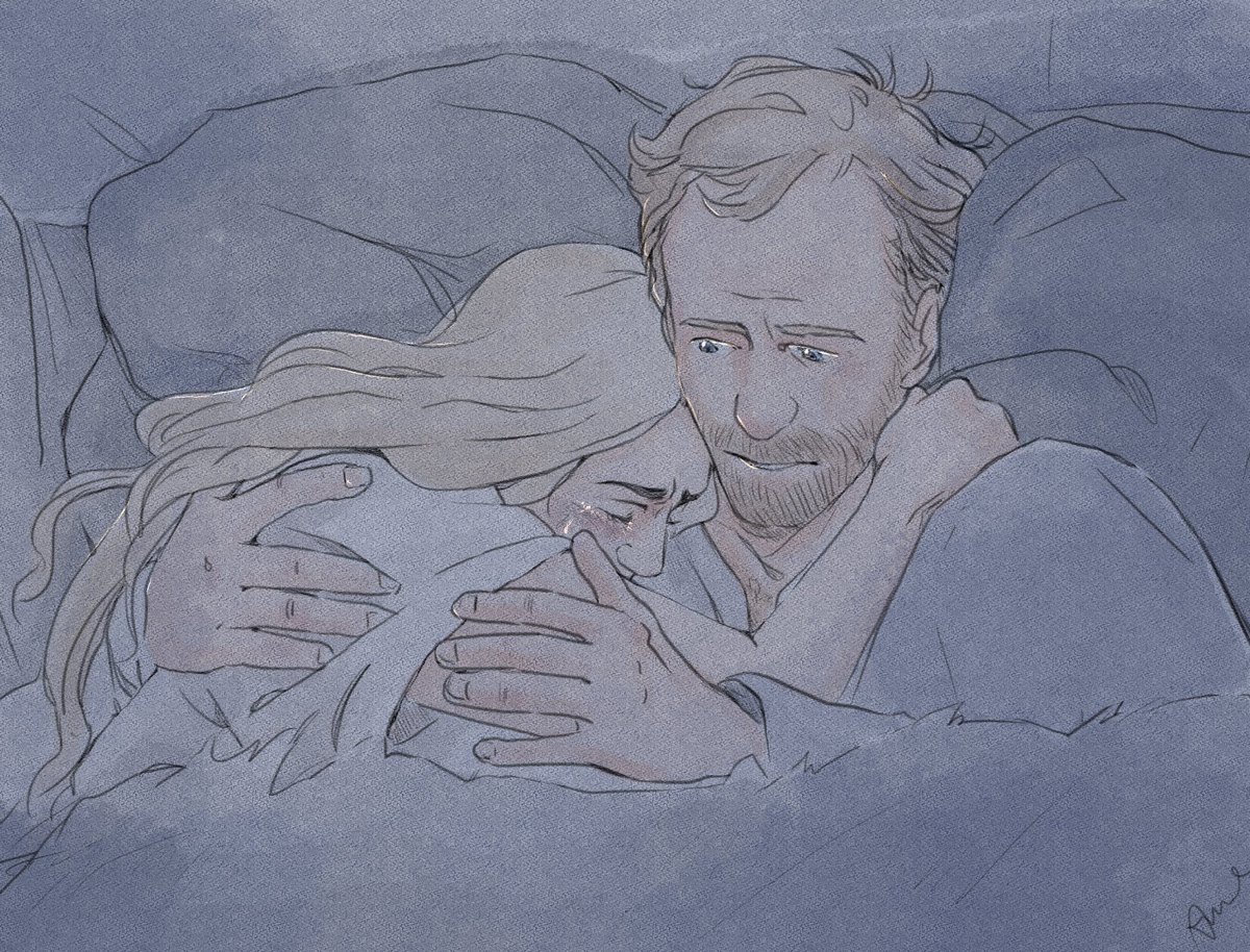 And then <a href="/salzrand/">アンネ</a> breaks/mends my soul in the same illustration as we continue the Adventures of Jorah &amp; Dany &amp; Only One Bed 😭 #CareBear #BeGoneNightmares ❤️ archiveofourown.org/works/26950990…